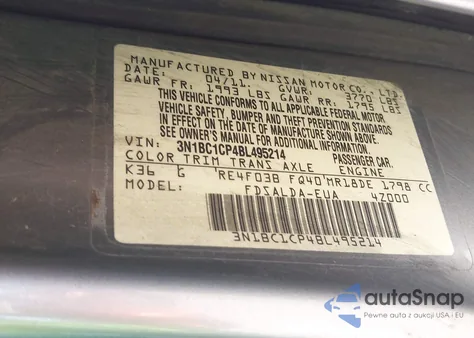 2011 Nissan Versa 1.8S from USA, damaged, VIN 3N1BC1CP4BL495214